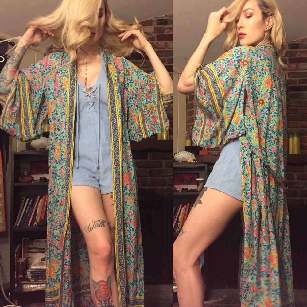 Boho maxi kimono